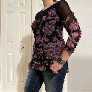 INC ORIENTAL PAISLEY TOP
